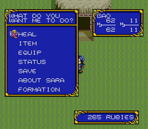 Field menu: WHAT DO YOU WANT ME TO DO?