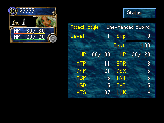 Status screen