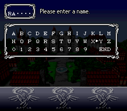 Name entry